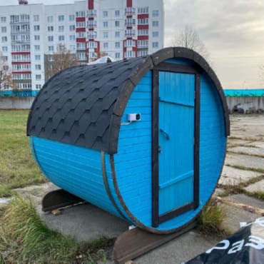 Монтаж бани-бочки №299 от 26.10.2019 в Великом Новгороде