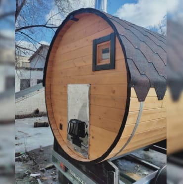 Монтаж бани-бочки №315 от 07.05.2020 в Великом Новгороде