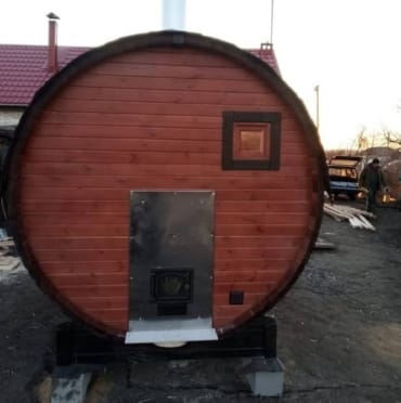 Монтаж бани-бочки №411 от 21.04.2021 в Великом Новгороде